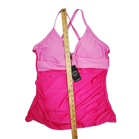 Relleciga Pink Tankini Top Size XL With Built-In Bra Cups & Adjustable Straps $1 - Picture 5 of 10